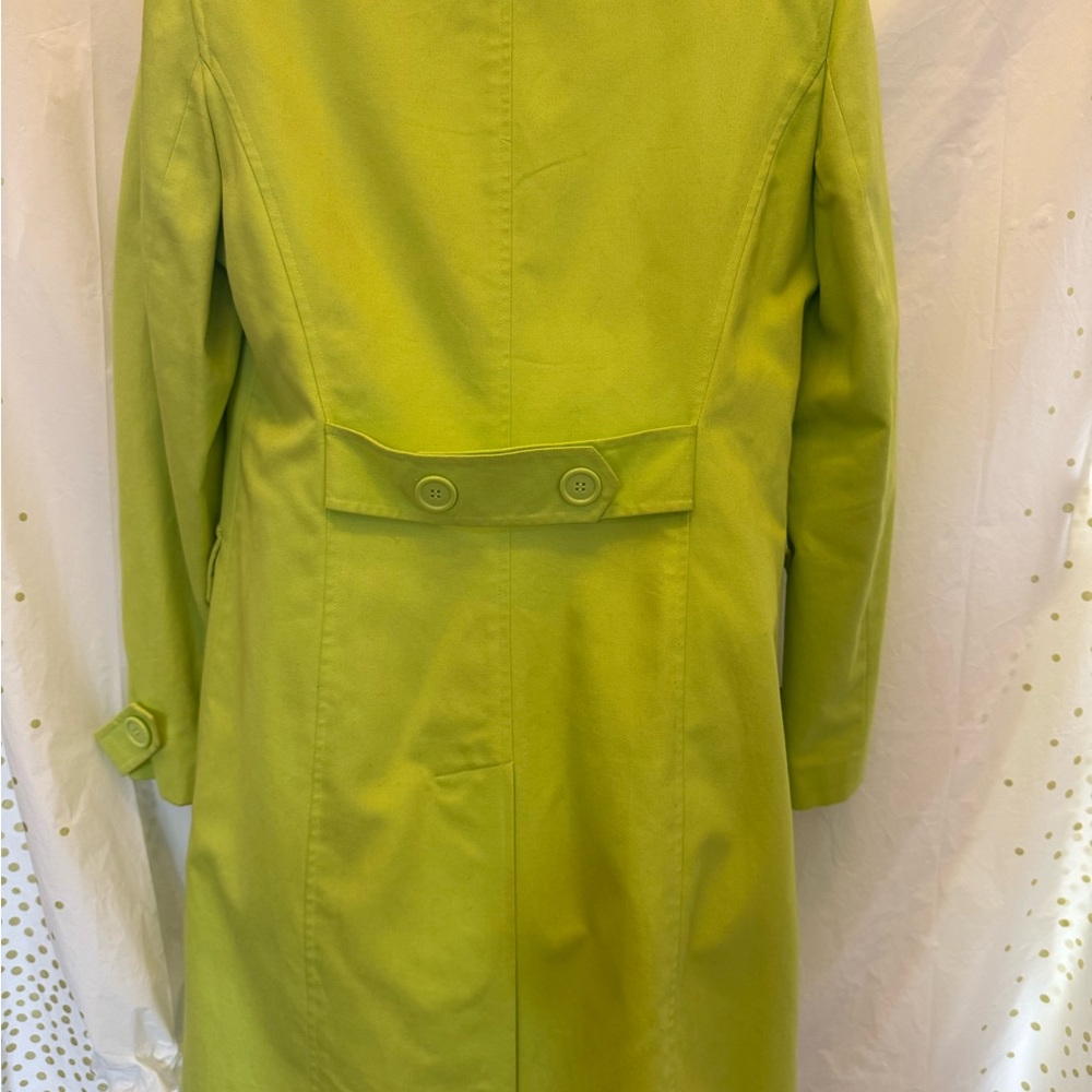 Evan Picone Green Trench Coat Classic Design - Picture 4 of 5